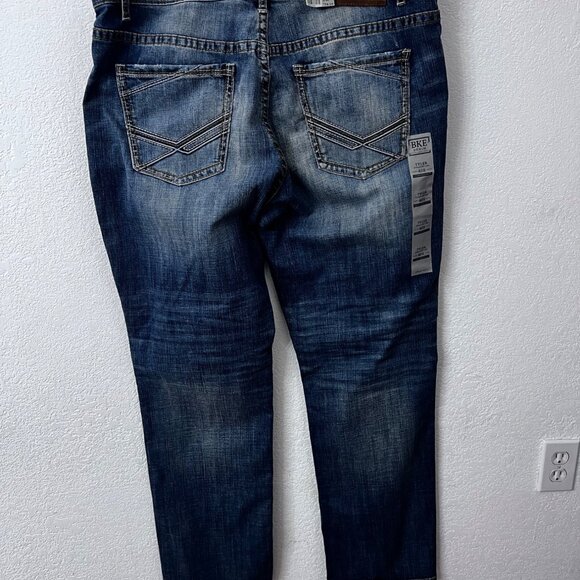 BKE Denim Tyler Straight Leg 40R Jeans Relaxed Fit Performance Stretch Mid Rise - Picture 1 of 5